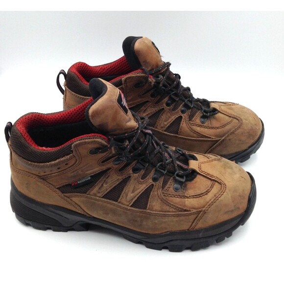 Red Wing Boots Men 8.5 Tan Steel Toe Waterproof Leather Vibram Work Hiking Shoes - Picture 2 of 15